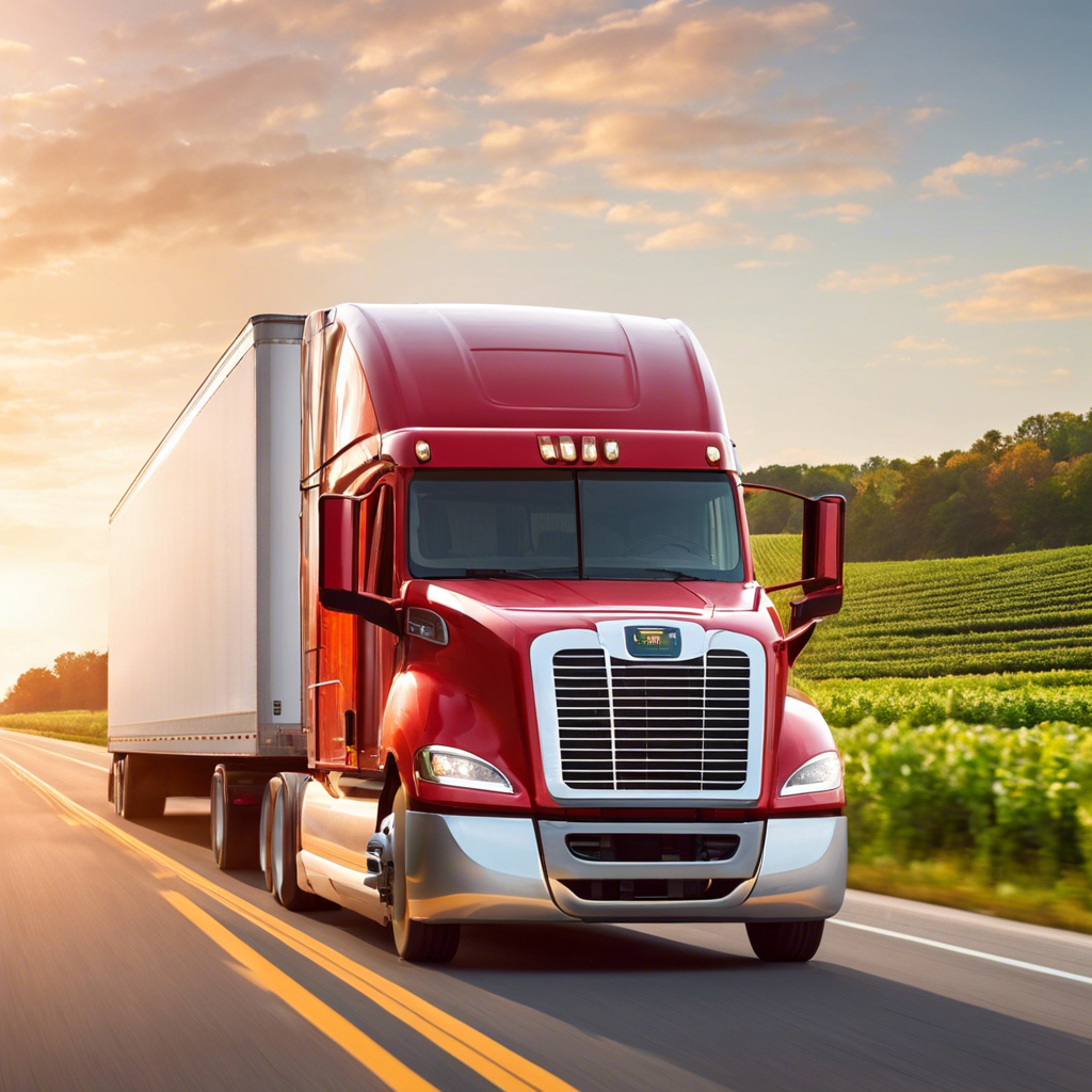 Refrigerated truck delivering fresh produce